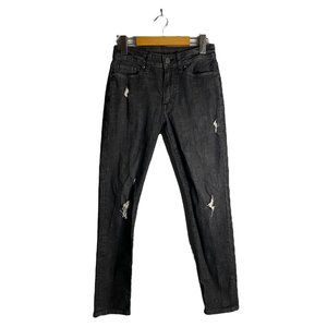 American Eagle Men's Black Wash Slim Distressed Denim Jeans